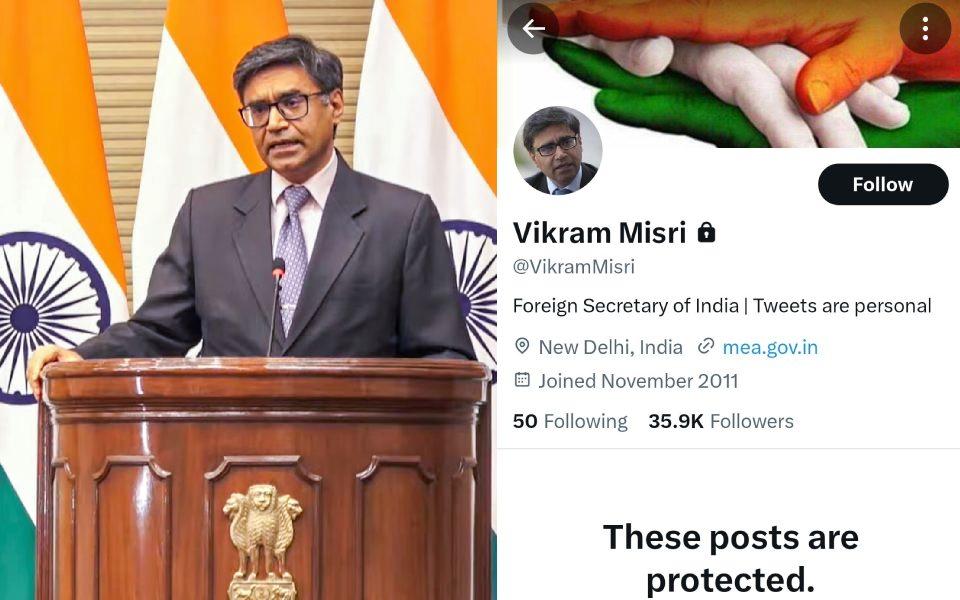 ہندوستانی خارجہ سکریٹری وکرم مصری کے خلاف سوشیل میڈیا پر شدید ٹرولنگ؛ بیٹی کو بھی بنایا گیا نشانہ، اکاؤنٹ لاک کرنے پر ہوئے مجبور